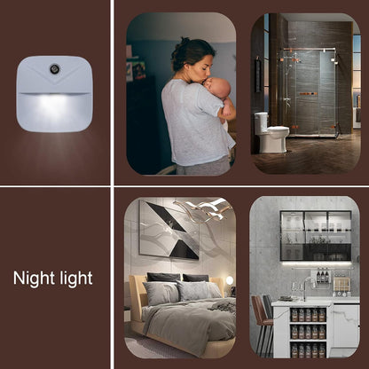 LuminAura 6-Pack Plug-in Night Light with Dusk to Dawn Sensor, Auto On/Off Hallway and Stair Safety Lighting for Elderly and Kids