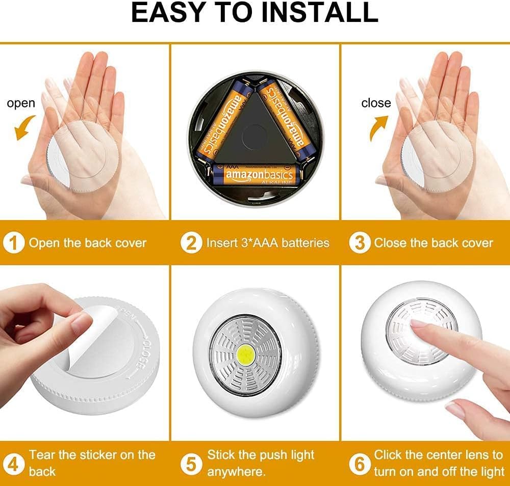 LuminAura LED Puck Lights – Cozy Living Room Decor Accent, Touch-Activated Ambient Glow