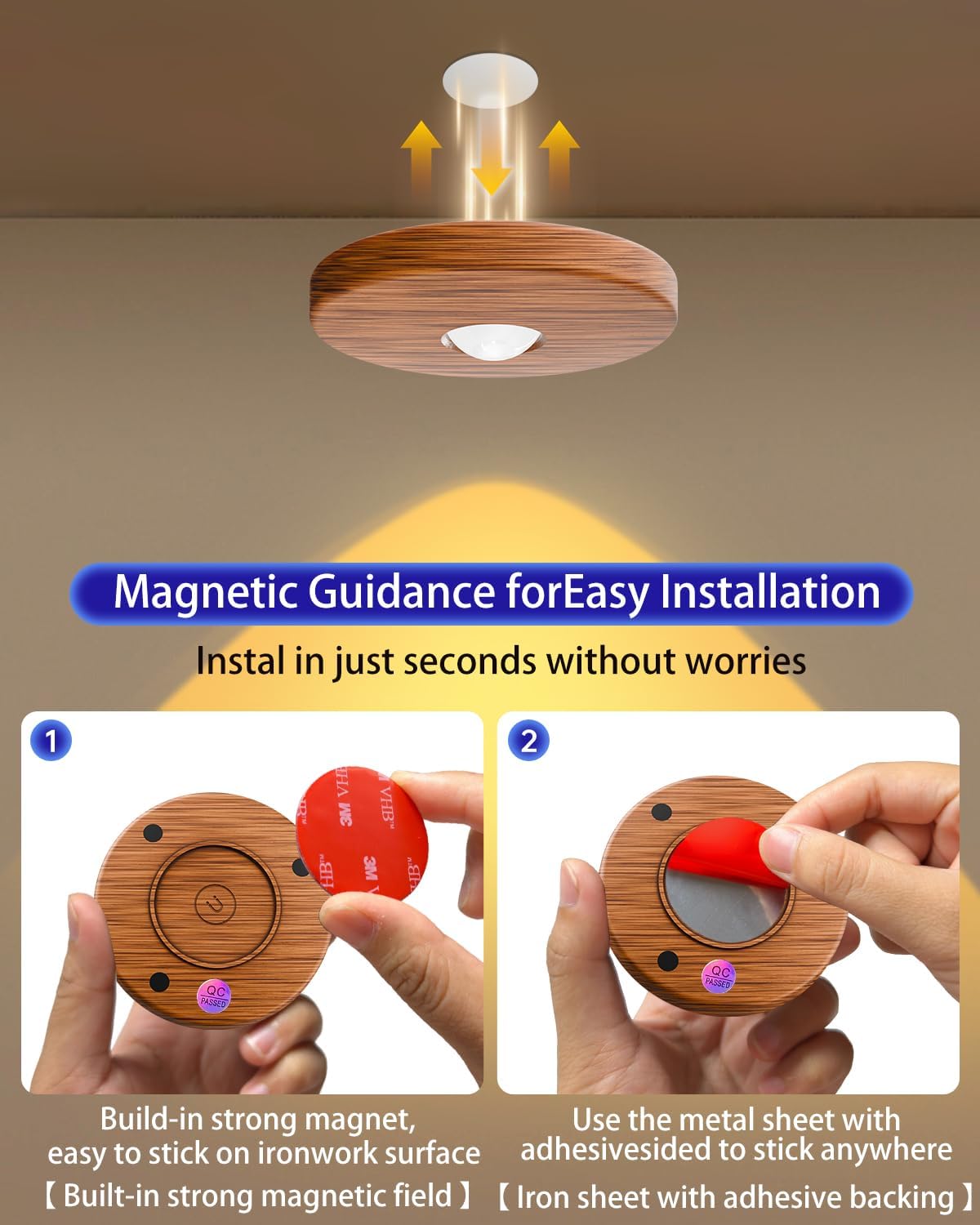 LuminAura Puck Lights – Thoughtful Housewarming Gift for Her, Remote Controlled Shelf Lighting