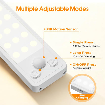 LuminBeam Motion Sensor Light – Safer Nighttime Bathroom Trips for Elderly and Kids, Wire-Free Under Cabinet LED