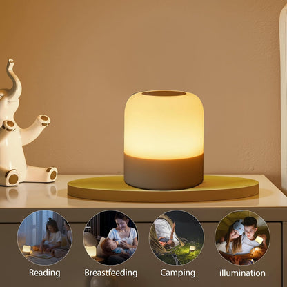 LumiNest Egg Night Light for Nursery and Kids Room, Rechargeable Toddler Bedside Lamp with Touch Dimming