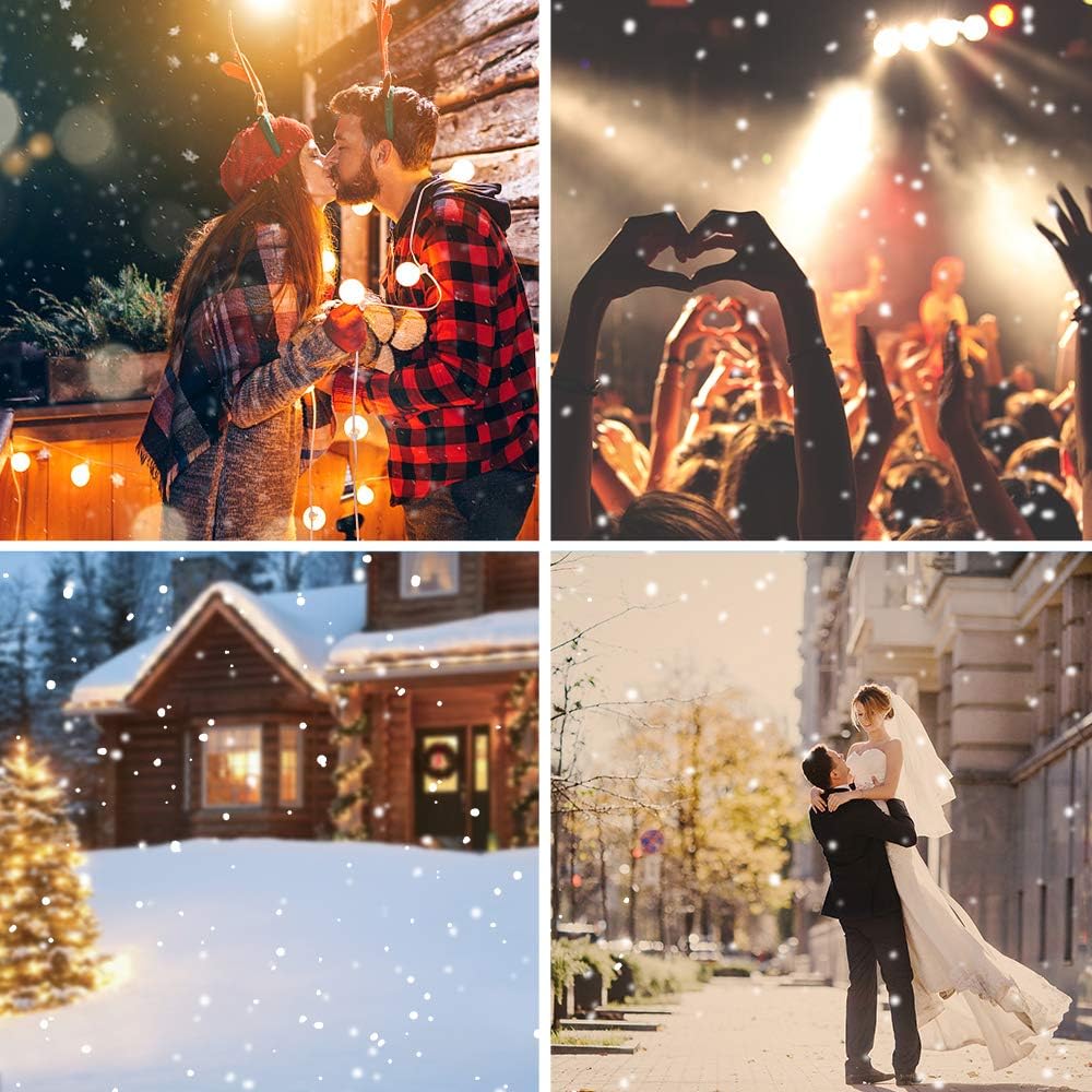 LuminScape Snowfall Projector – Cozy Bedroom Decor Lamp with Soft White and Warm Yellow LED Glow
