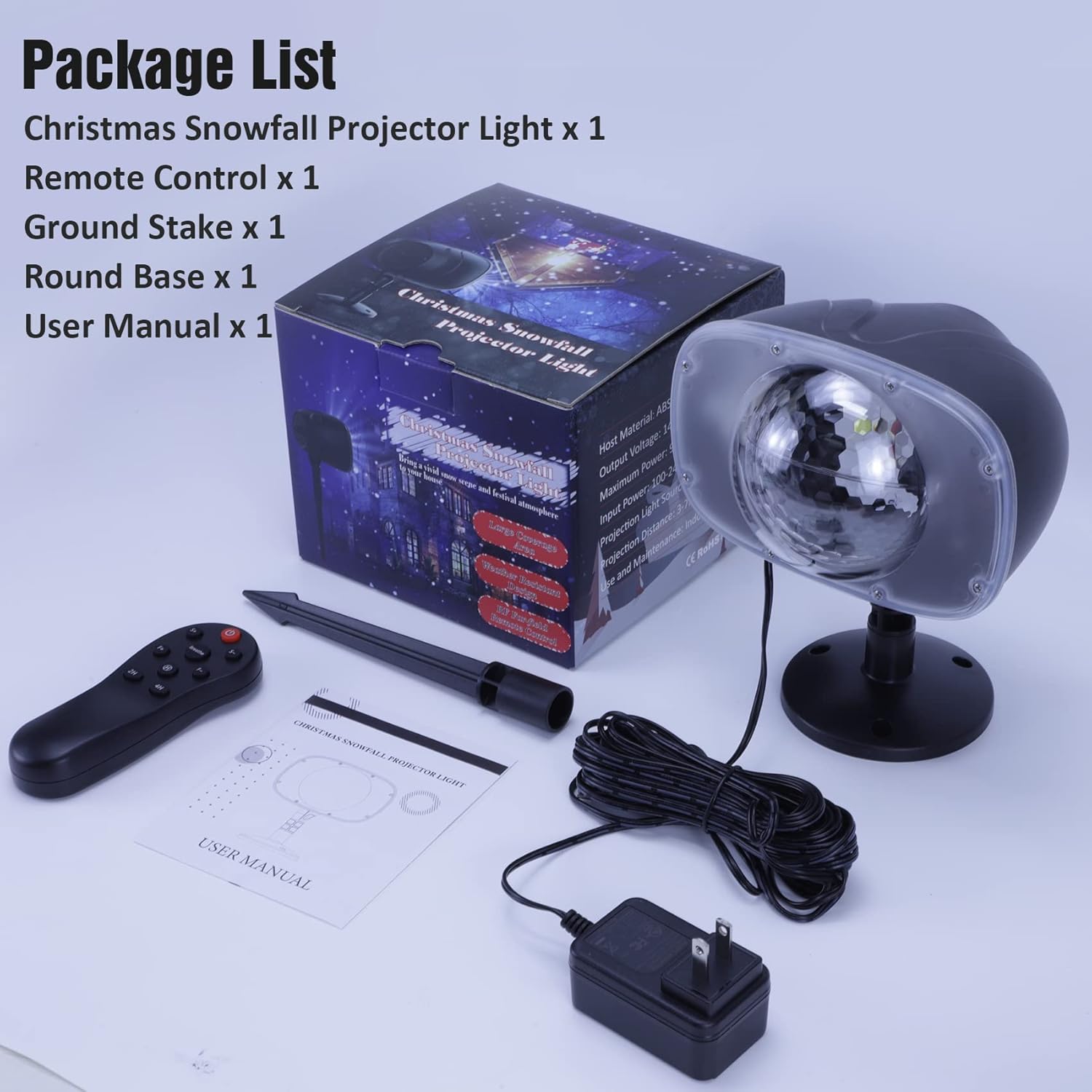 LuminScape Snowfall Projector – Cozy Bedroom Decor Lamp with Soft White and Warm Yellow LED Glow