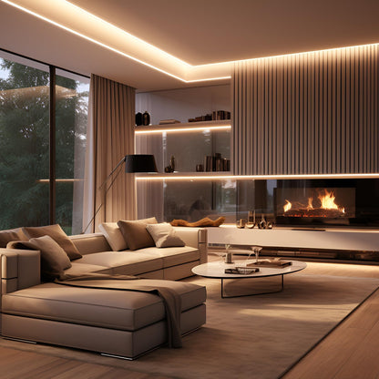 LuminStyle COB LED Strip Lights for Bedroom Decor, Warm and Daylight White Ambient Tape