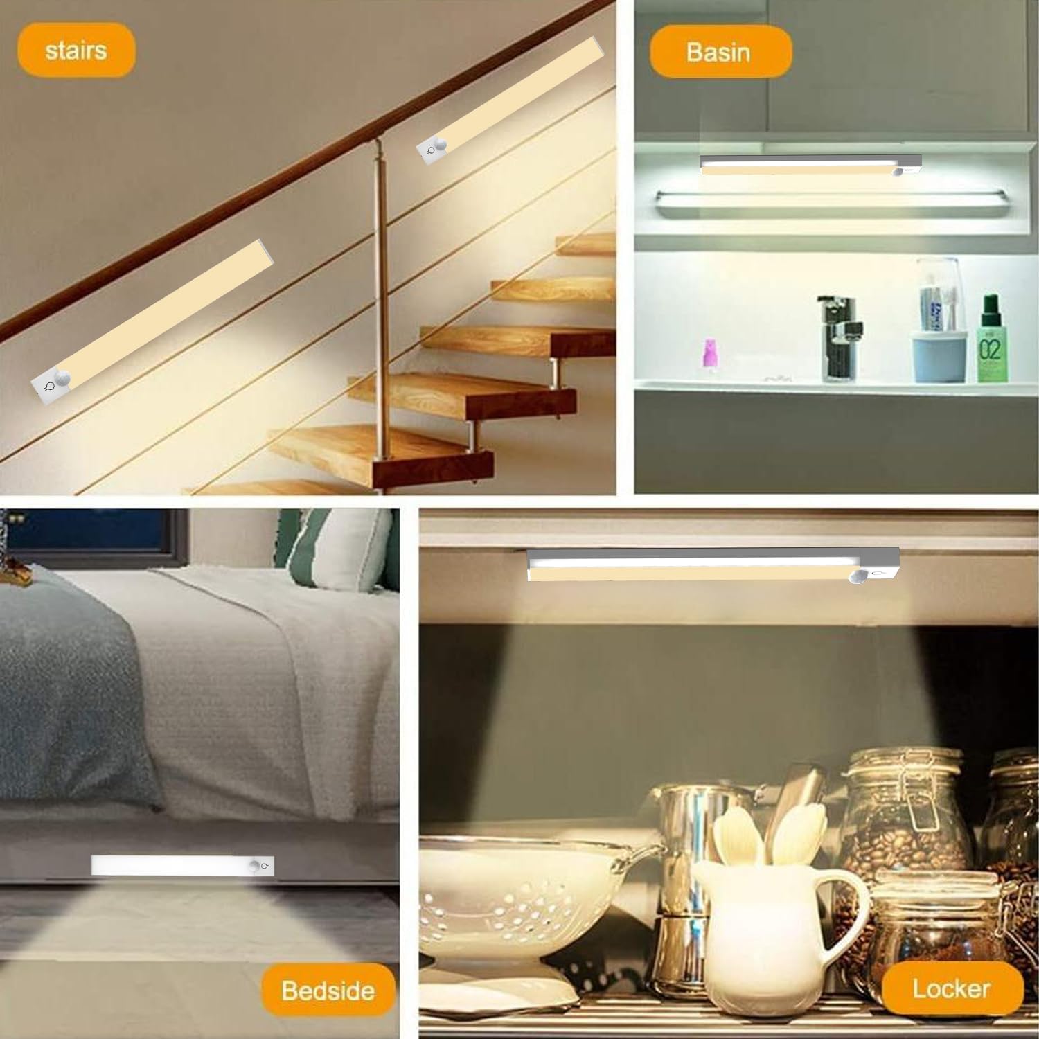 LuminWick Motion Sensor Light – Fall-Prevention Night Lighting for Stairs and Hallways, Rechargeable Cordless LED