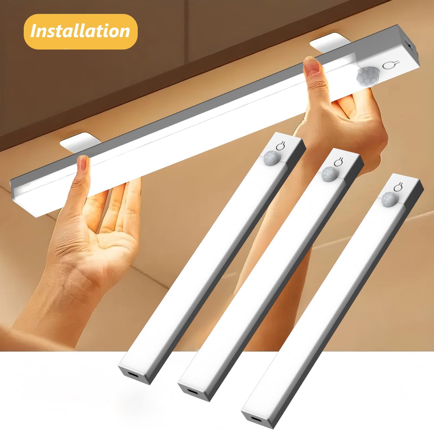 LuminWick Motion Sensor Light – Fall-Prevention Night Lighting for Stairs and Hallways, Rechargeable Cordless LED