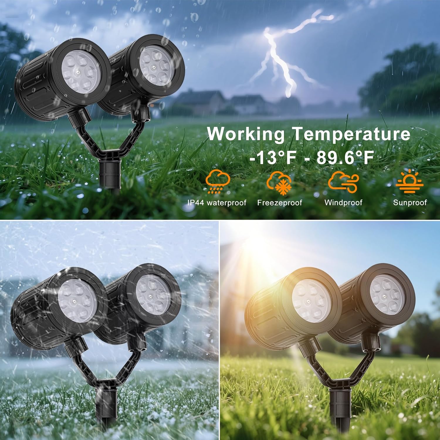 LUMIORA WinterGlow Snowflake Projector – Outdoor Patio and Garden Decor, Dual-Head Waterproof Holiday Light