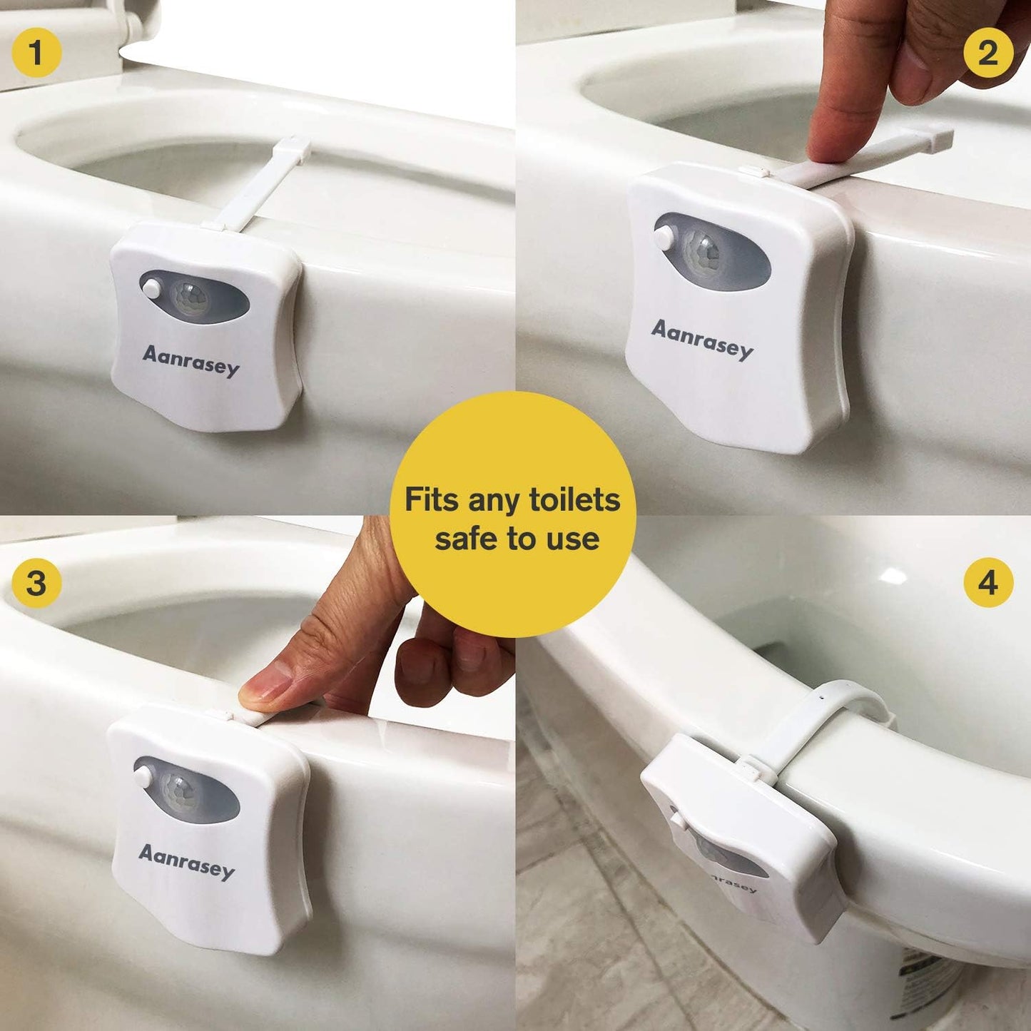 LumiPals Toilet Night Light 2-Pack – Funny Stocking Stuffer and White Elephant Gag Gift for Adults and Teens