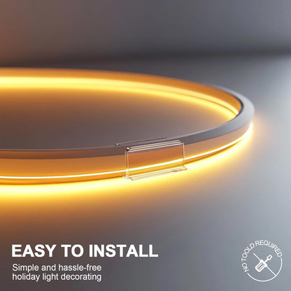 Lumistrip Clear Neon Rope Light Clips - Invisible Wall Mounting for Bedroom Ambient LED Decor
