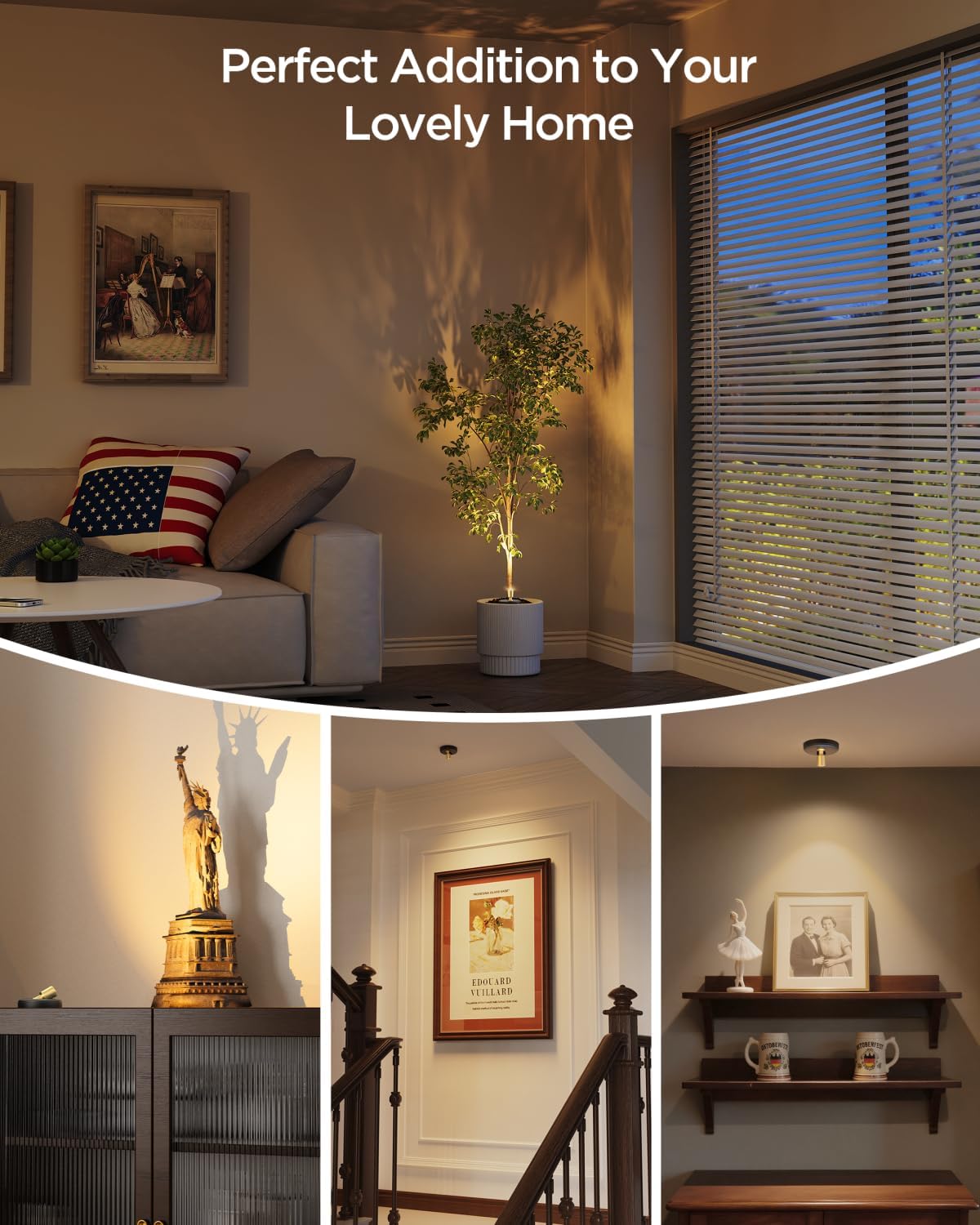 LUXFURNI Spotlight Indoor – Battery-Powered Picture Light for Living Room Gallery Walls and Framed Artwork