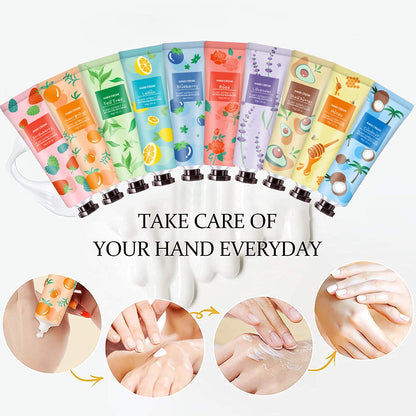 Lykora Gardens Hand Cream Sampler – Bridesmaid Gift Set with 10 Natural Travel Size Hand Lotion Tubes