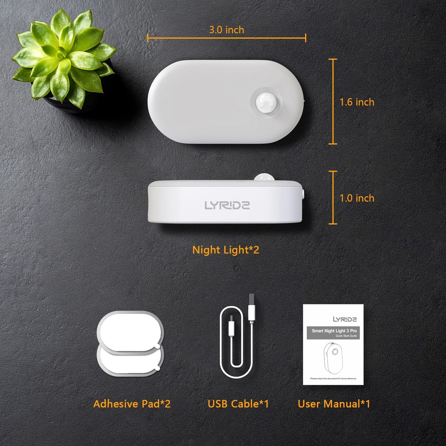 Lyridz Rechargeable Baby Night Light for Nursery and Bedroom, Soft Warm Glow Motion Sensor Light That Won't Wake Sleeping Toddlers