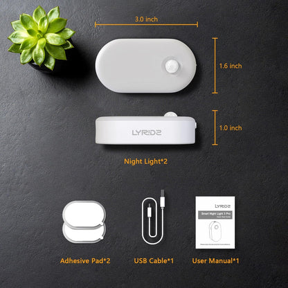 Lyridz Rechargeable Baby Night Light for Nursery and Bedroom, Soft Warm Glow Motion Sensor Light That Won't Wake Sleeping Toddlers