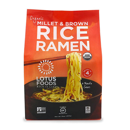 made with only two ingredients: organic brown rice flour and millet flour