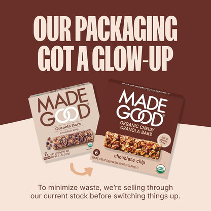 MadeGood Chocolate Chip Granola Bars – Safe School Snack for Nut Allergy Kids, Vegetable Nutrient Packed
