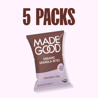 MadeGood Organic Granola Bites – Plant-Based Snack for Health-Conscious Adults, Gluten-Free and Dairy-Free 5-Pack