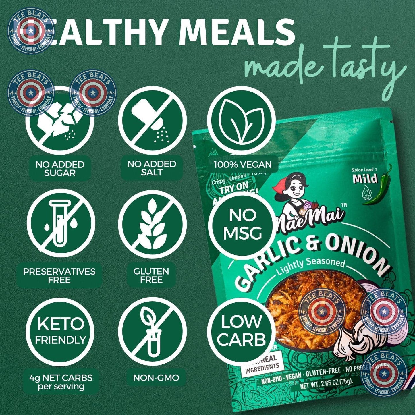 MaeMai MILD Spice – Family-Friendly Mild Crunch for Kid Lunch Boxes, No-MSG Rice Topper