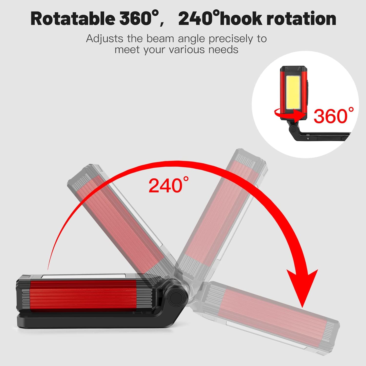 magnetic base, 360° swiveling kickstand, and 270° folding hanging hook for hands-free use