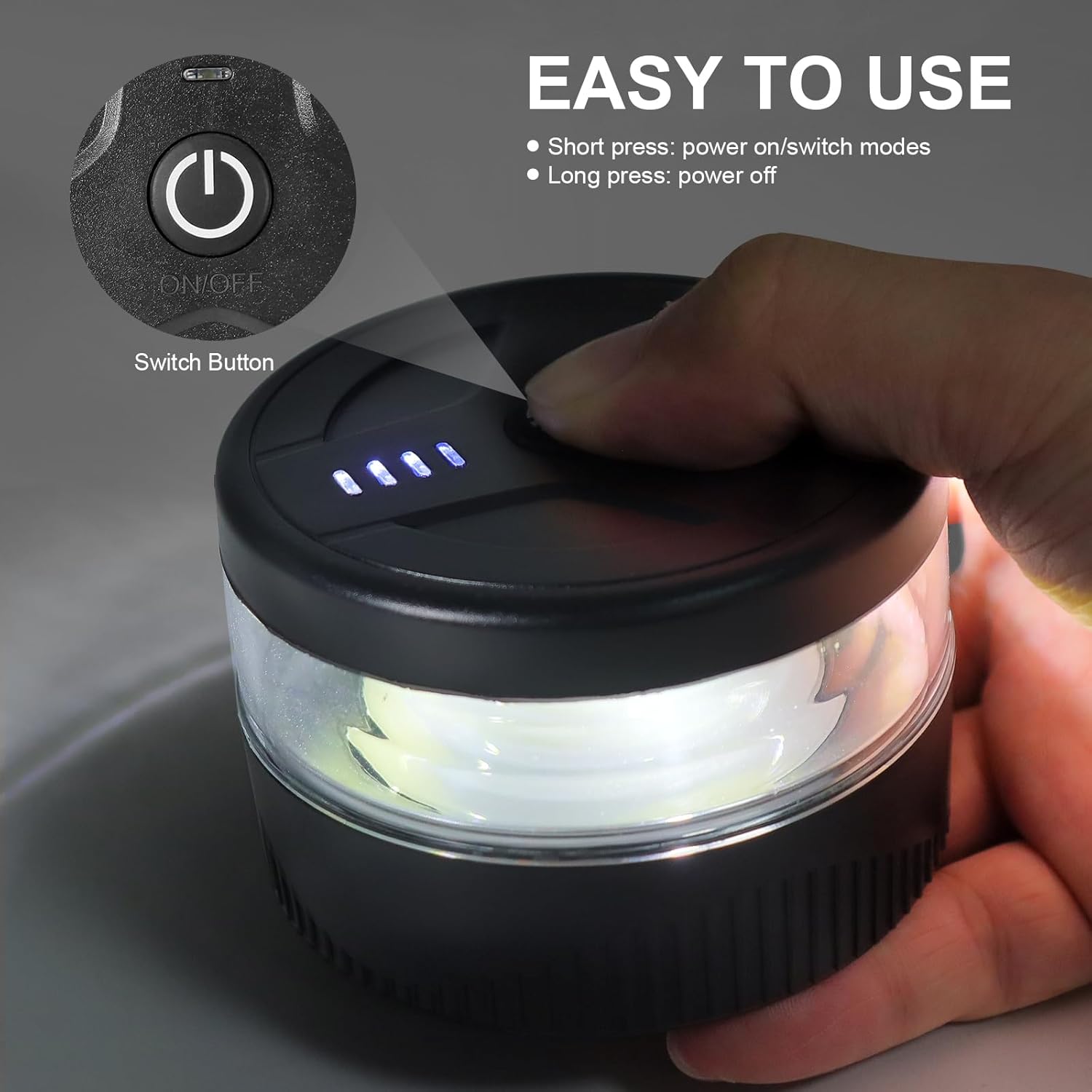 Magnetic Wireless Beacon Light, USB-C Rechargeable LED Strobe Lights for Trucks, High-Visibility Emergency Safety Warning for Postal and Delivery Vehicles