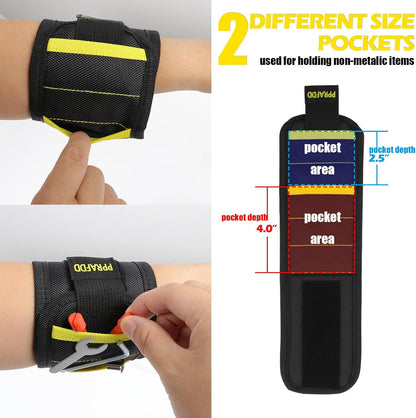 Magnetic Wristband for Holding Screws and Drill Bits – Hands-Free Tool Organizer for Home Garage and Workshop