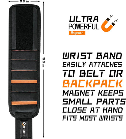 Magnetic Wristband for Holding Screws – Boost Workshop Efficiency for Mechanics and Carpenters, 10 Strong Magnets