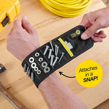 MagSnap Magnetic Wristband by Wrap-It Storage - Workshop Helper for Electricians, Hands-Free Bolt and Nut Holder on the Job