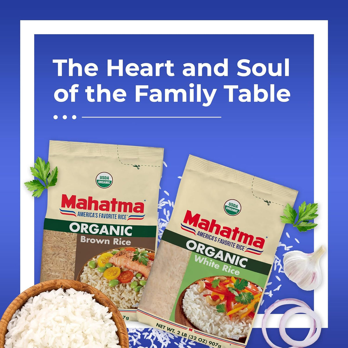 Mahatma Organic White Rice, 2lb – 20-Minute Stovetop Rice for Busy Weeknight Schedules