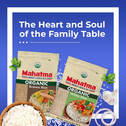 Mahatma Organic White Rice, 2lb – 20-Minute Stovetop Rice for Busy Weeknight Schedules