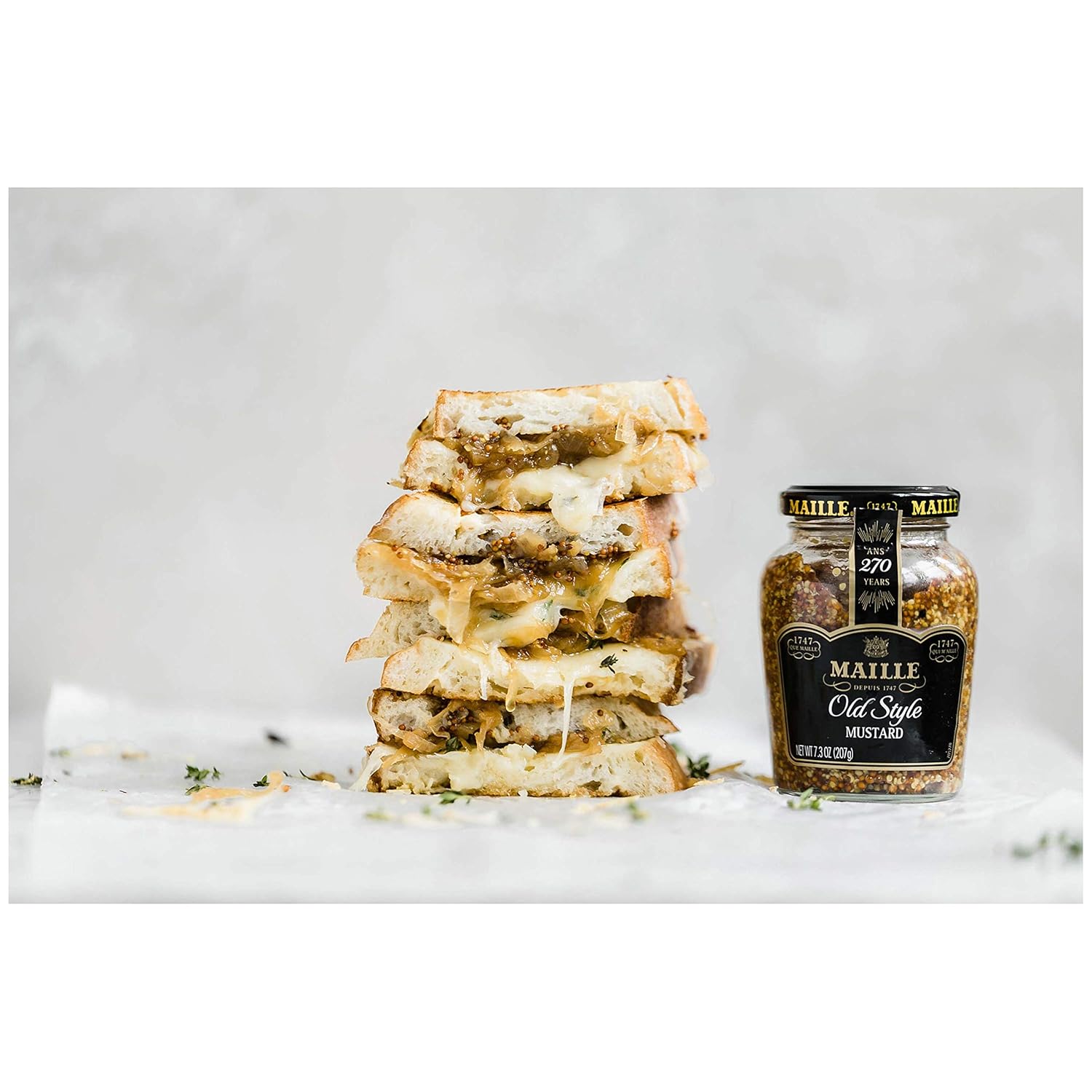 Maille Mustard Old Style – Gluten Free Pantry Staple, Clean Label Condiment for Mindful Meal Prep