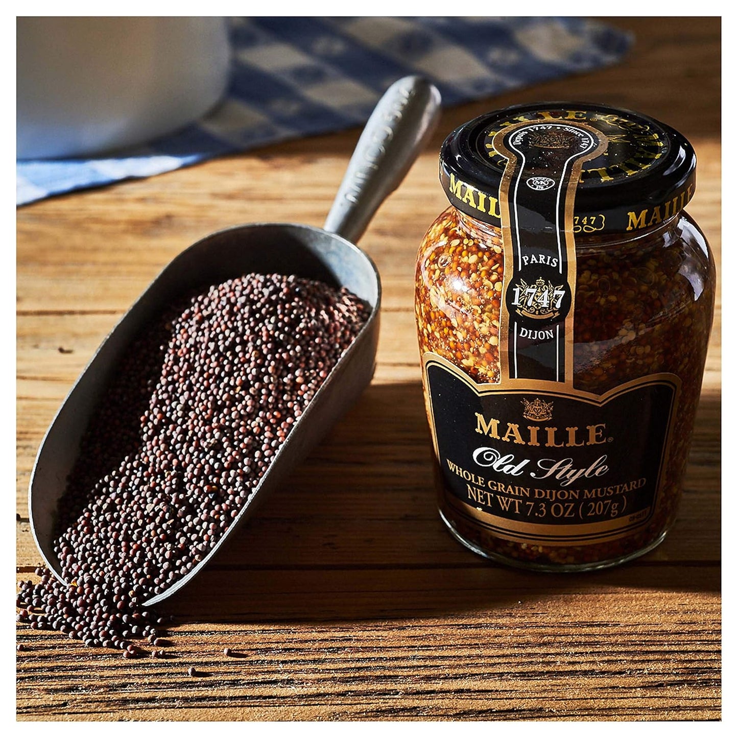 Maille Mustard Old Style – Gluten Free Pantry Staple, Clean Label Condiment for Mindful Meal Prep