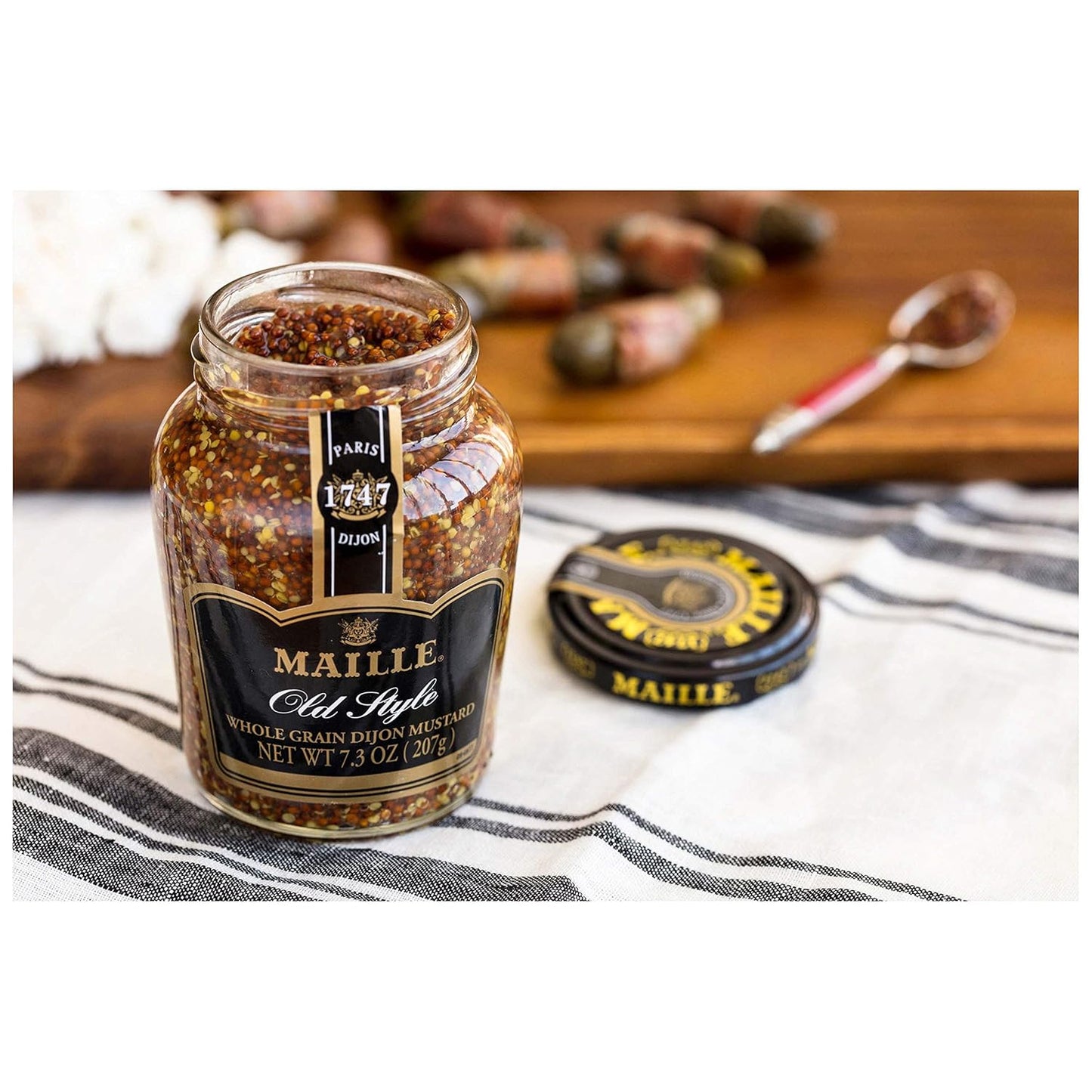 Maille Mustard Old Style – Gluten Free Pantry Staple, Clean Label Condiment for Mindful Meal Prep