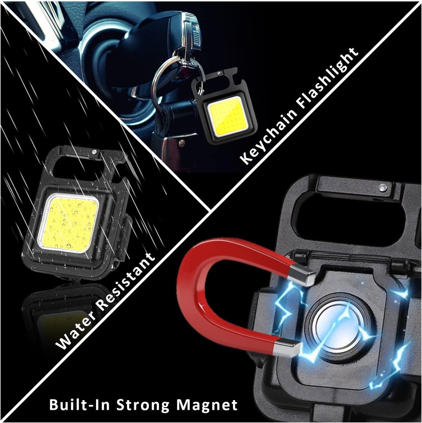 MAKDAK COB Rechargeable Keychain Flashlight – Practical Stocking Stuffer Gift for Dad Who Has Everything