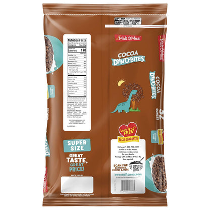 Malt-O-Meal Cocoa Dyno Bites® Cocoa Rice Puff Cereal – Lunchbox Snack and Breakfast Bag for Kids, 32 oz