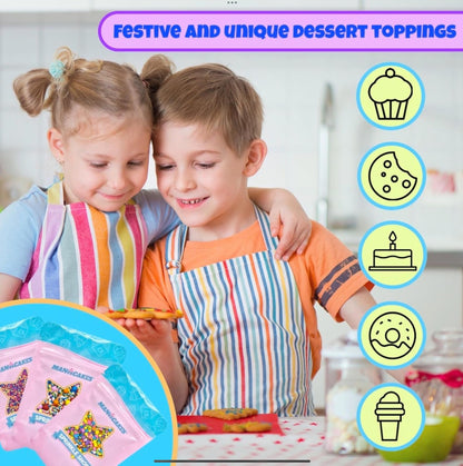 Manvscakes Blue Snowflake Sprinkles – Themed Dessert Table Topping for Christmas Cookie Buffets