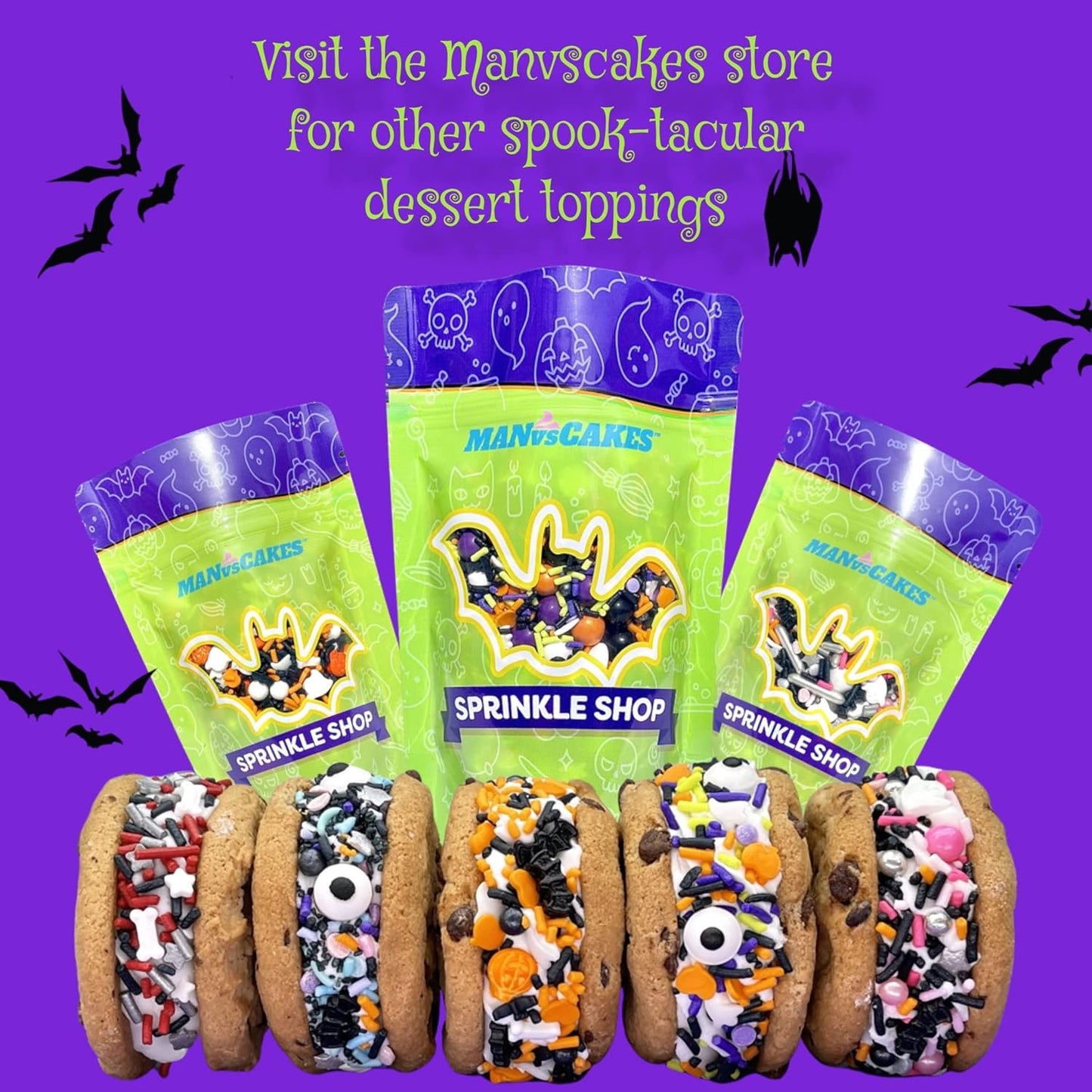 Manvscakes Halloween Sprinkles - Show-Stopping Dessert Board Toppers for Halloween Party Table Displays, 8oz