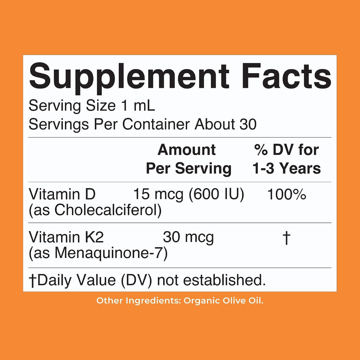 MARYRUTH'S Non-GMO Vegan D3 K2 Liquid Drops for Toddlers, GMP Certified and Free from Dairy Nuts Gluten and Soy