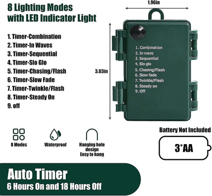 MASHANG Waterproof String Lights – Battery Operated Patio and Garden Tree Lighting Without an Outlet