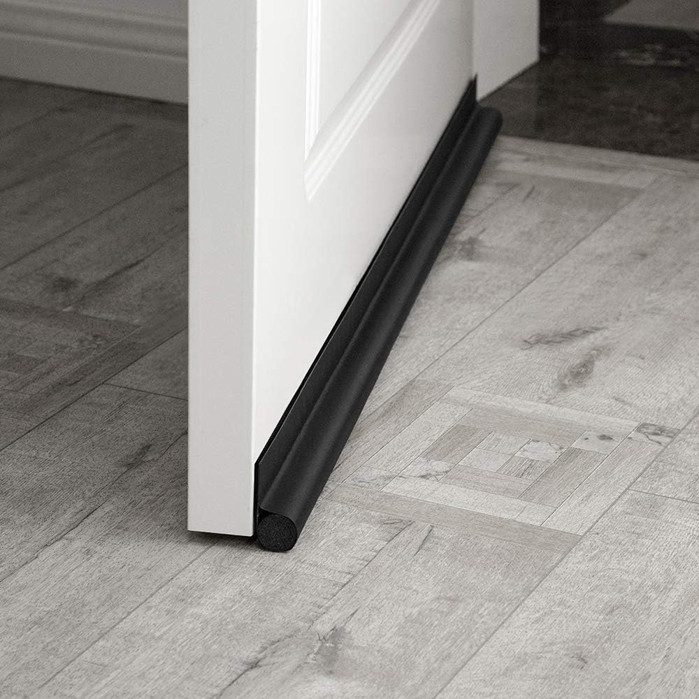 MAXTID Door Draft Stopper 36 Inch Black Adjustable Door Draft Blocker Bedroom Door Draft Guard for Better Sleep