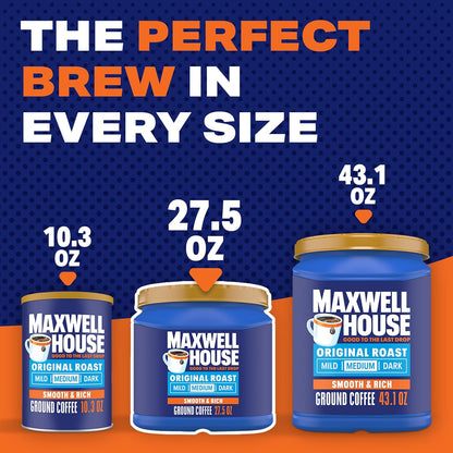 Maxwell House 27.5oz Ground Coffee Medium Original Roast – Practical Housewarming Gift for New Homeowners and Renters