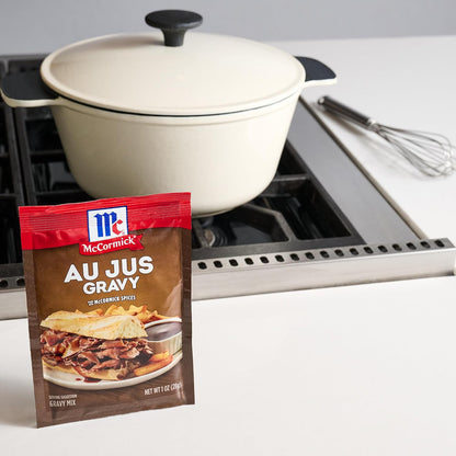 McCormick Au Jus Gravy Mix – Family-Friendly Brown Gravy for Kid-Approved Mashed Potatoes and Roasts, 1 oz
