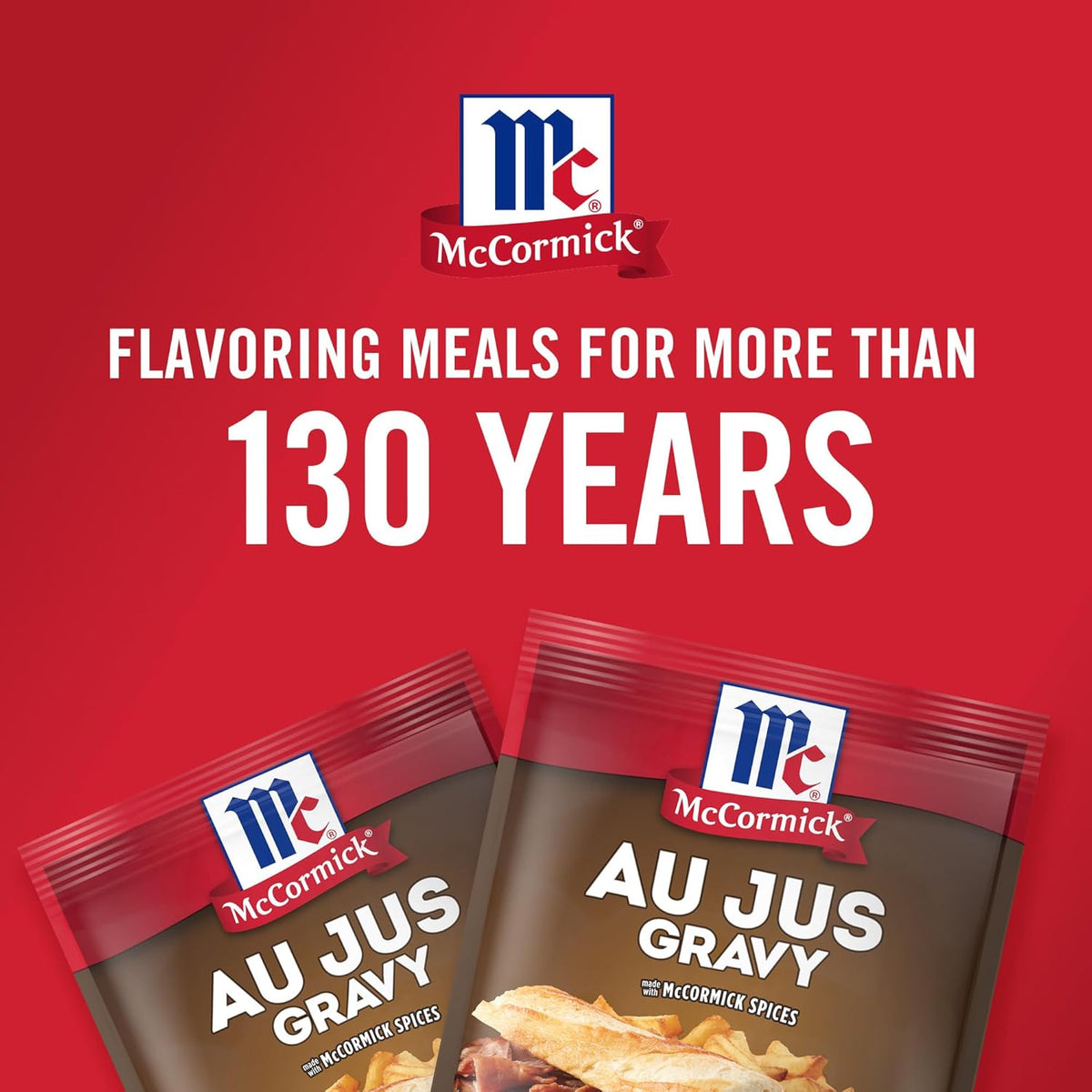 McCormick Au Jus Gravy Mix – Family-Friendly Brown Gravy for Kid-Approved Mashed Potatoes and Roasts, 1 oz