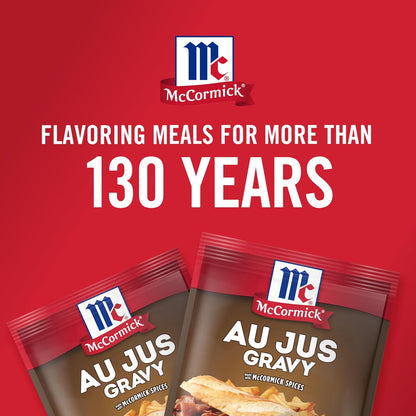 McCormick Au Jus Gravy Mix – Family-Friendly Brown Gravy for Kid-Approved Mashed Potatoes and Roasts, 1 oz