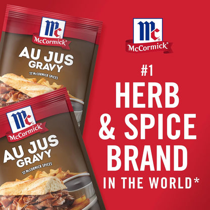 McCormick Au Jus Gravy Mix – Family-Friendly Brown Gravy for Kid-Approved Mashed Potatoes and Roasts, 1 oz