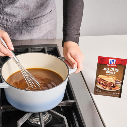 McCormick Au Jus Gravy Mix – Family-Friendly Brown Gravy for Kid-Approved Mashed Potatoes and Roasts, 1 oz