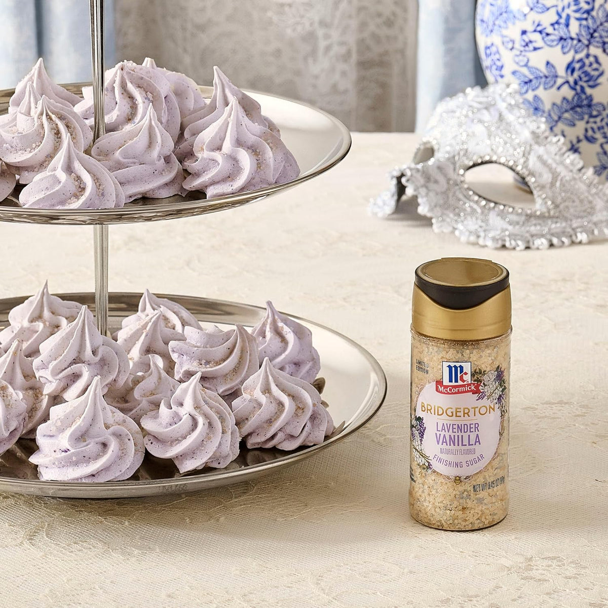 McCormick Bridgerton Finishing Sugar – Calming Lavender Vanilla Crystals for an Elevated Wind-Down Matcha or Tea Ritual