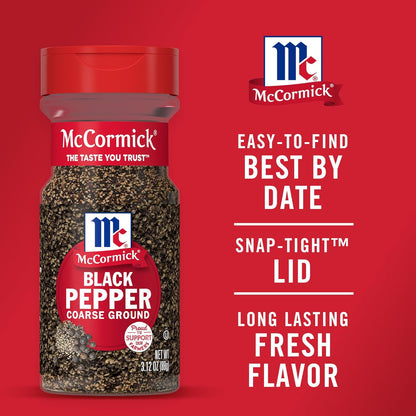 McCormick Coarse Ground Black Pepper – Low-Carb Keto Friendly Seasoning for Health-Conscious Home Cooks