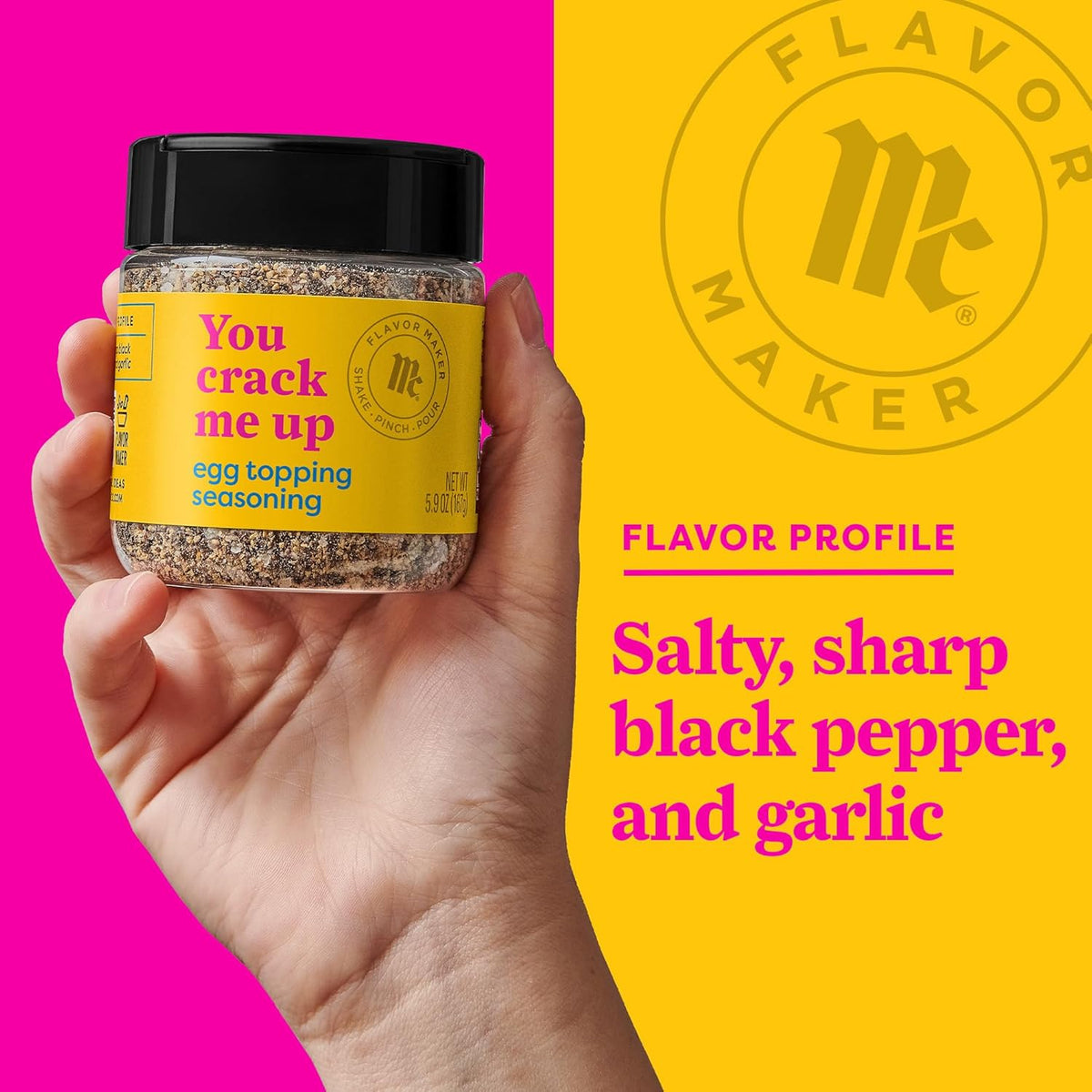 McCormick Egg Topping Seasoning for Office Break Room Snacks, Ready-Mix Salt Pepper Garlic Shake-On Blend