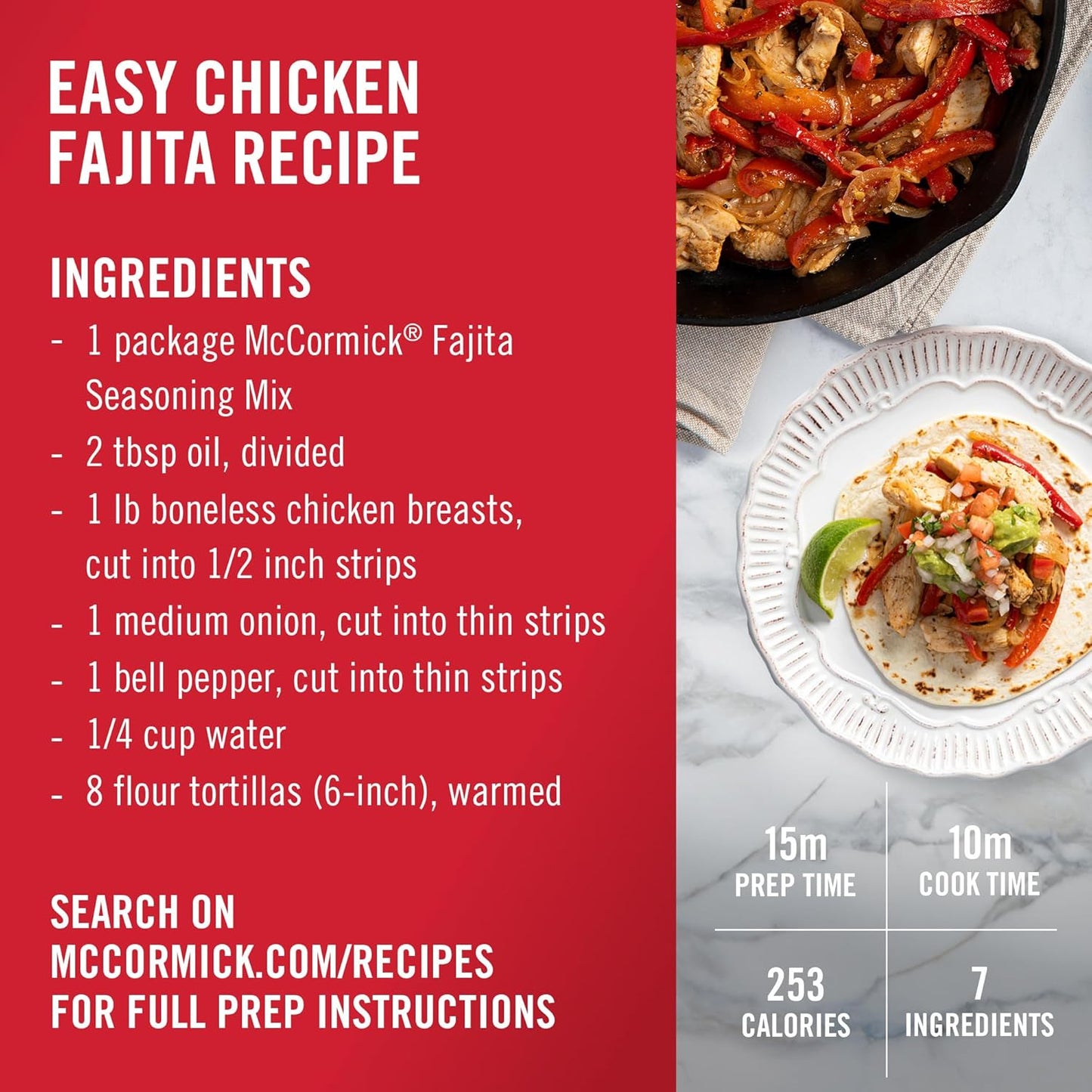 McCormick Fajita Seasoning Mix – Meal Prep Seasoning for Weekly Lunchbox Packing and Tex-Mex Bowls