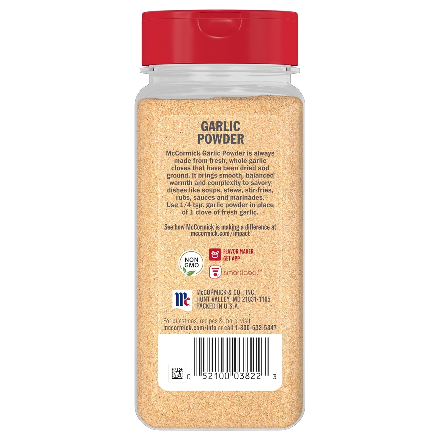 McCormick Garlic Powder – Single-Jar Pantry Staple for Clutter-Free Kitchens, 8.75 oz