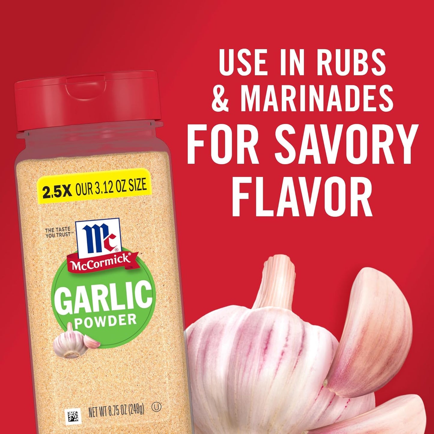 McCormick Garlic Powder – Single-Jar Pantry Staple for Clutter-Free Kitchens, 8.75 oz